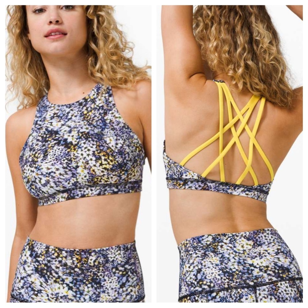 Lululemon Free To Be Serene Bra High Neck Floral Metropolis 51795